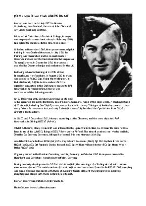 A preview of a PDF biography for Clark, Mervyn Oliver